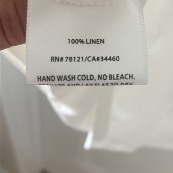 Eileen Fisher White Linen Tank Top with Silver Metallic Accents - Picture 7 of 7